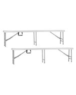 Pack 2 bancos plegables catering blanco 180x30x43cm 7house
