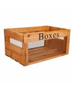 Cajón de madera y metal marrón 36x23x17h cm