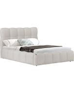 Cama doble de tela "davos" con espacio de almacenaje - 140 x 190 cm - beige