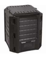 Compostador de jardín 380l, eco friendly, 82.6x71.9x71.9cm, negro