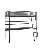 Cama mezzanine "alona" - 90 x 190 cm - negro