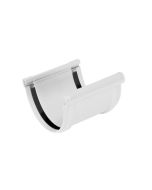 Unión de canalón de pvc curvo blanco 125 mm
