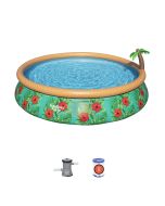 Piscina hinchable fast set Bestway paradise palms 457x84 cm con depuradora