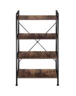 Estantería industrial, 4 estantes 67,5 x 31,5 x 121,5 cm madera oscura