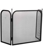 Pantalla de protección para chimenea de metal negro 97x02x53h cm