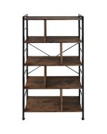 Estantería industrial 4 baldas 8 espacios 75,5x30x155 cm madera oscura