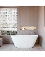 Aica bañera acrílica exenta ovalada,1500x700x580mm,blanco