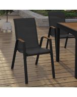 Sillas de jardín apilables - lote de 4 - negro madera