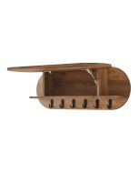 Perchero de pared vilkön puerta abatible 80x16x30 cm - efecto nogal