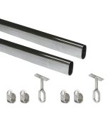 Emuca lote de 2 barras para armario ovalada 30x15mm de longitud 1.15m con