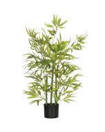 Planta artificial 15x15x90 cm peva, pp, bambú color verde Homcom