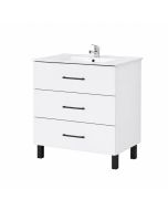 Conjunto mueble de baño y lavabo Levi color blanco y negro 80x45cm Jumar
