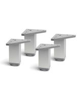 Pack 4 patas aluminio mate 40 x 40 mm 10 cm