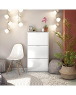 Mueble zapatero 3 puertas blanco brillo Klum 60x22x113cm