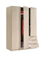 Armario 3 puertas roble 180x121 cm