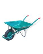 Carretilla de metal pintada verde 60 l