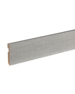 Pack 3 rodapies madera gris con pasacables 223x9x1,5cm
