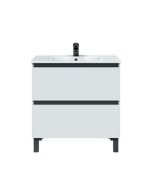 Mueble de baño Ona color blanco y gris antracita 80x45cm