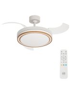 Ventilador de techo blanco/madera clara con luz led y motor DC 107cm Dela Arteconfort