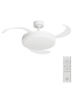 Ventilador de techo blanco con luz led y motor DC 122cm Ori L Arteconfort