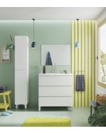Conjunto mueble de baño y lavabo Thea color blanco 80x45cm
