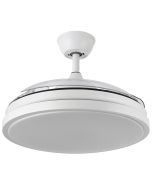 Ventilador de techo con aspas retráctiles blanco con luz led y motor CC Ocelair