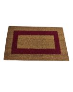 Felpudo| 100% fibra coco| base goma antideslizante| rojo| 45x80cm