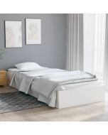 Cama -90x190 cm individual madera maciza blanco
