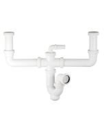 Sifón doble curvo extensible