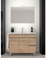 Mueble de baño isquia con lavabo y espejo 100x45cm estepa