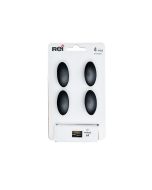 Blister con 4 pomos metálicos para mueble, con acabado negro mate mod. 743