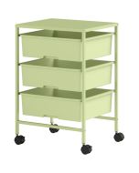 Carrito de almacenamiento 40.8x33.5x60.5 cm acero, pp color verde Homcom