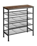 Zapatero estilo industrial y 4 estantes 75,5x30,5x85,5cm madera oscura