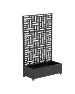Tabique bernalda con jardinera acero 186x120x40cm - negro [casa.pro]