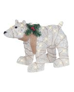 Decoración de exterior LED sivula 34 cm oso blanco