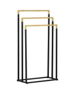 Toallero de pie 45x22.5x86 cm bambú, acero kleankin, hogar - baño