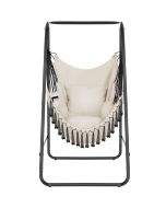 Silla colgante alison, estilo boho, capacidad de carga 160 kg, beige