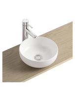 Lavabo sobreponer ø26 x h.12 cm cerámica blanca mira