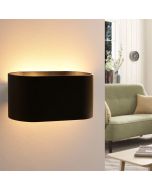Aplique pared aluminio negro, luz arriba y abajo, casquillo g9