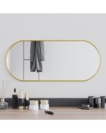Espejo de pared ovalado dorado 70x30 cm