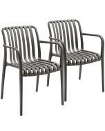 Set de 2 sillas de jardín apilables y 54,5x58x80,5 cm, antracita