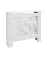 Cubierta para radiador 78x19x82cm mdf blanco diseño de nido de abejas