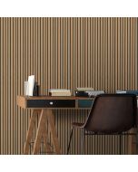 Revestimiento de pared palilleria MDF decorativo roble y negro 267x11.8cm