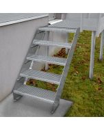 Escalera galvanizada ajustable de 4 escalones 600mm de ancho