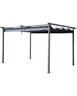 Pérgola con techo retráctil - 3 x 4 m - gris
