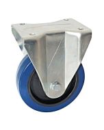 Rueda fija con placa rectangular avl - rueda de goma azul ø 200 - carga 400