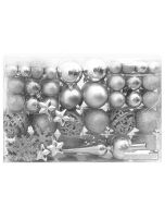 vidaXL juego de bolas de navidad 111 pzas poliestireno plateado