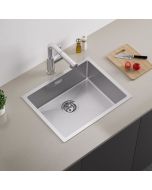 Fregadero de 1 seno, 55x44x19cm, fregadero de cocina de acero inoxidable ce