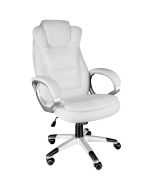 Silla de oficina ergonómica giratoria 360º con reposabrazos, blanco