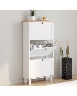 Mueble zapatero blanco de 3 puertas 60 cm
